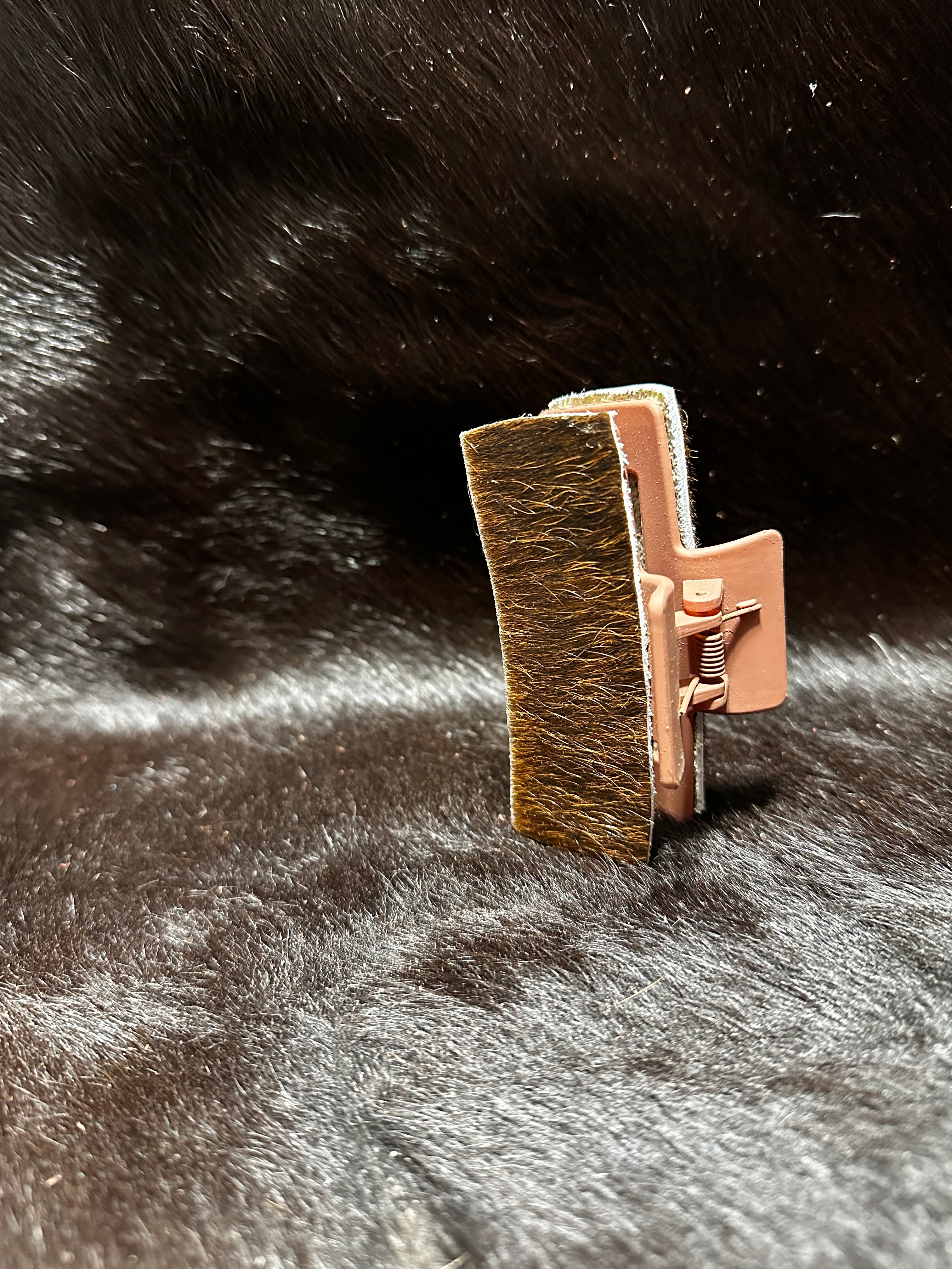 Cowhide hair clip