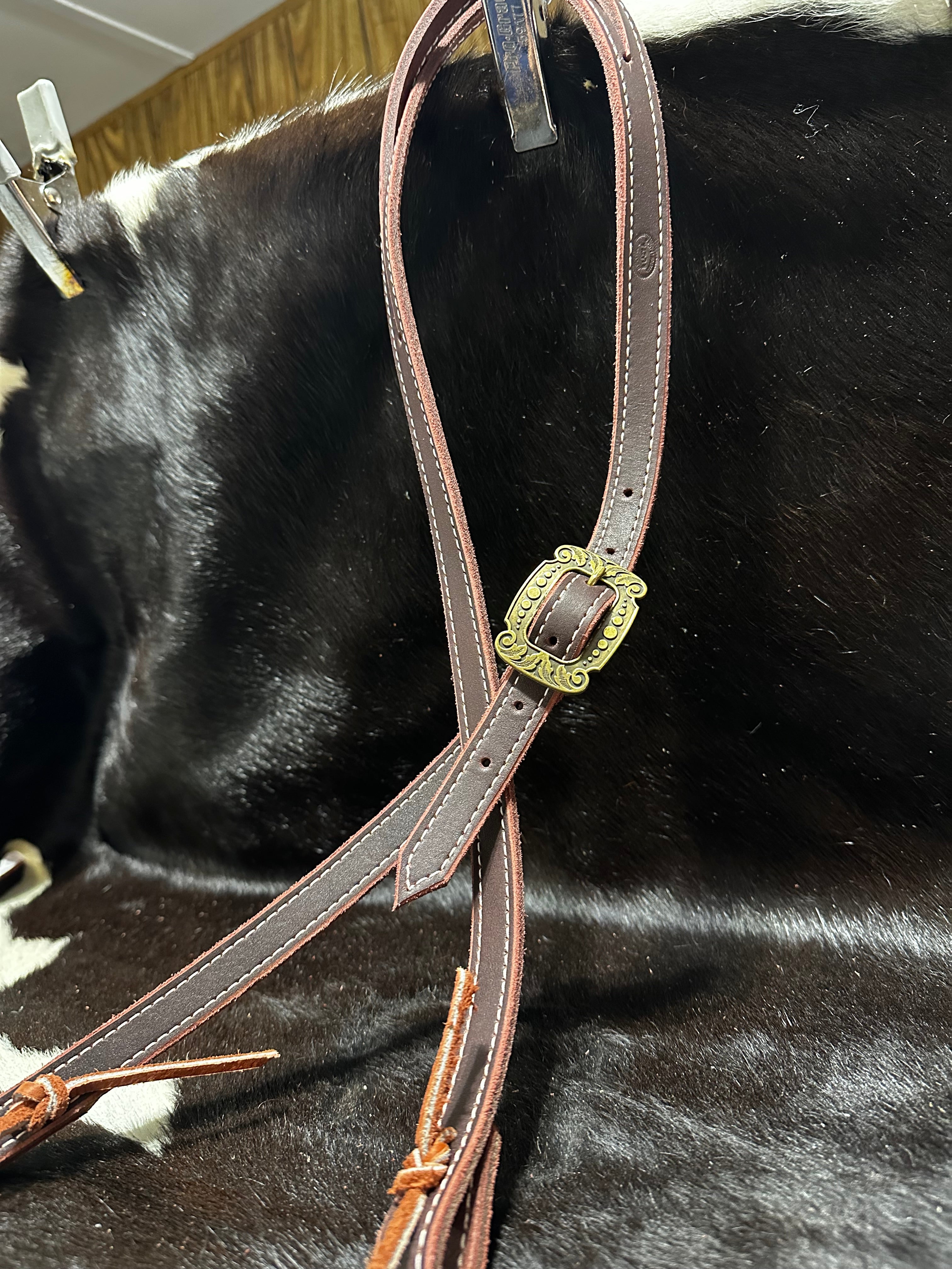 Latigo split ear headstall
