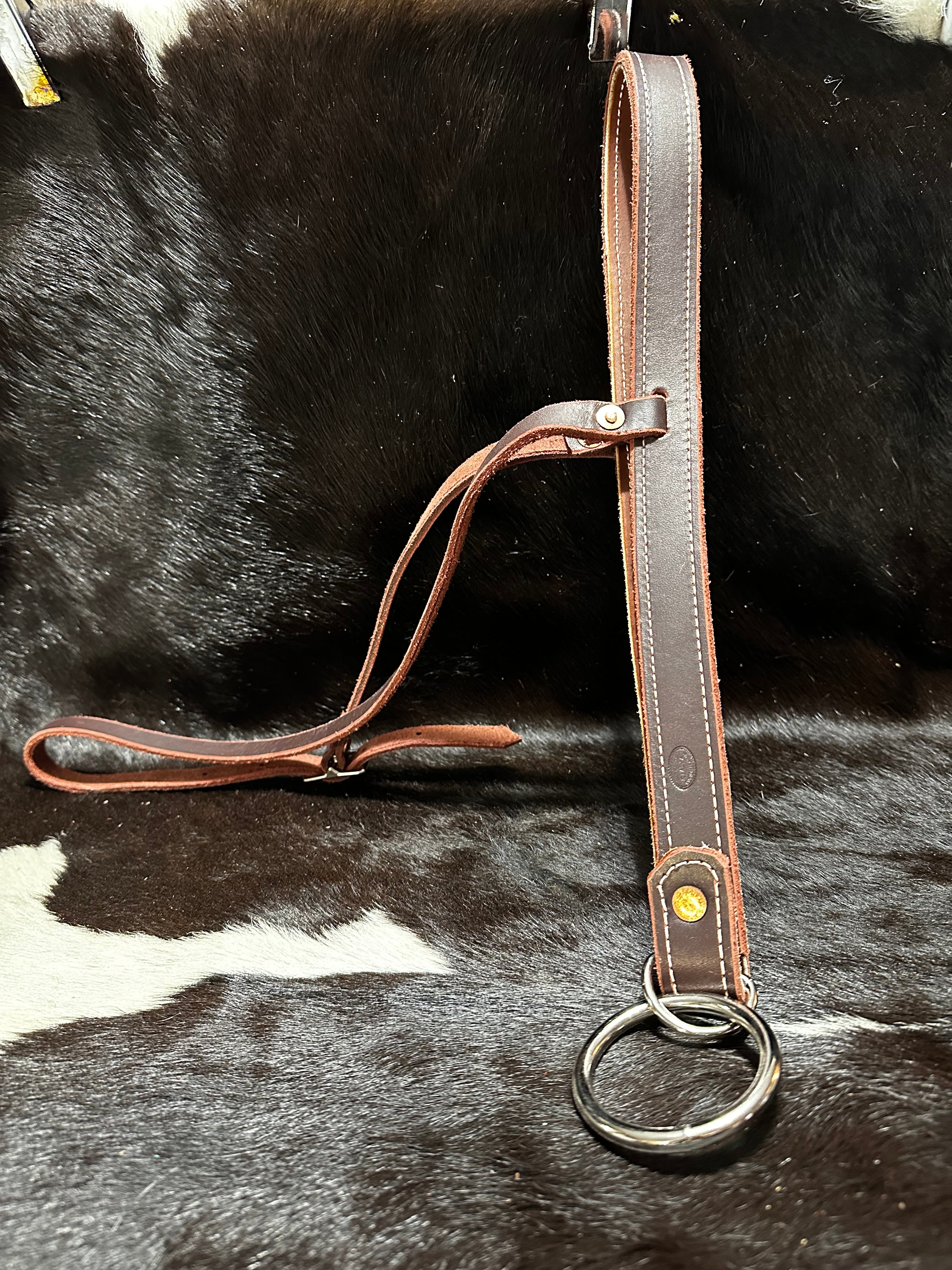 Leather tie down noseband