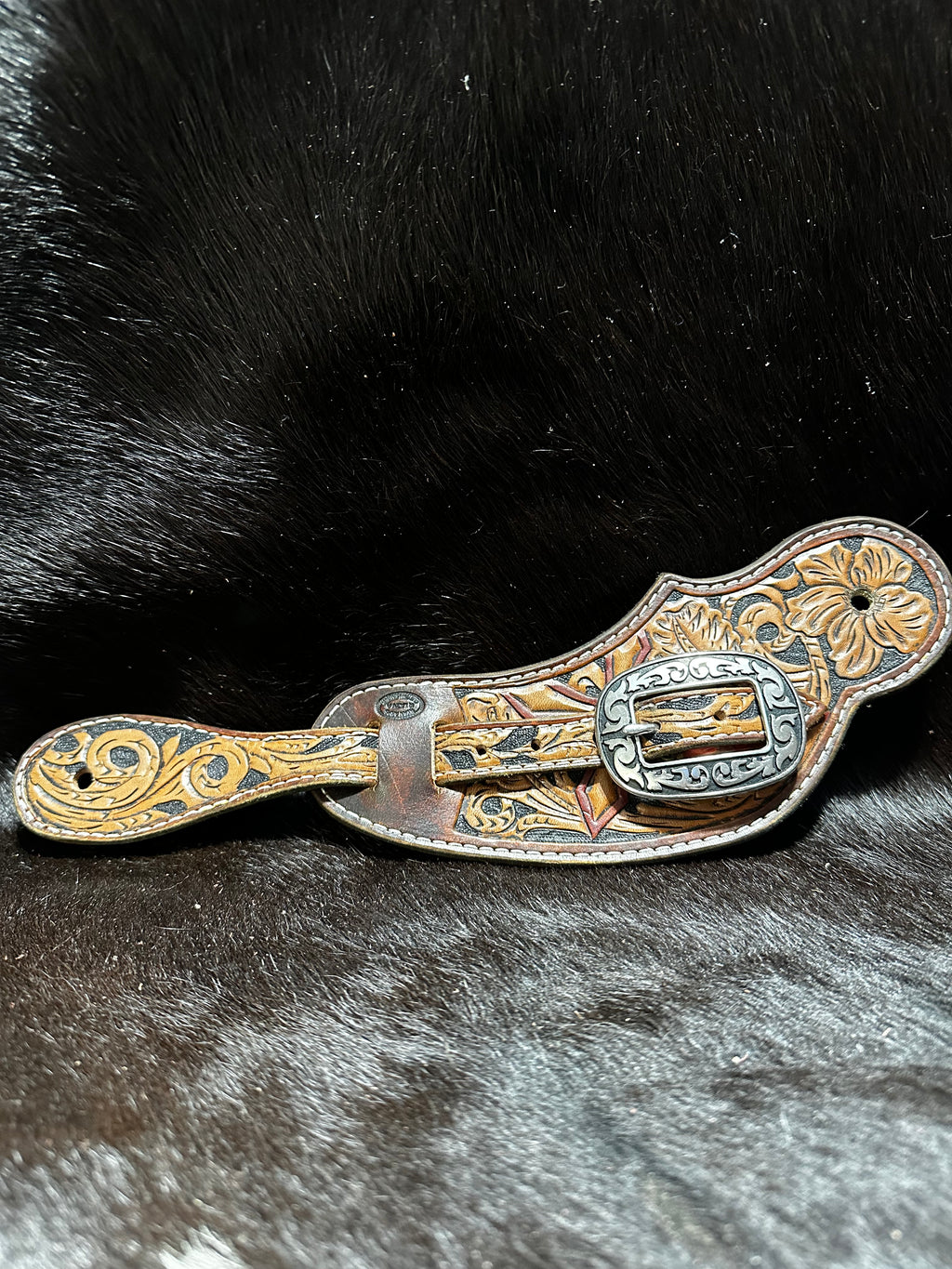 Full floral cross spur straps