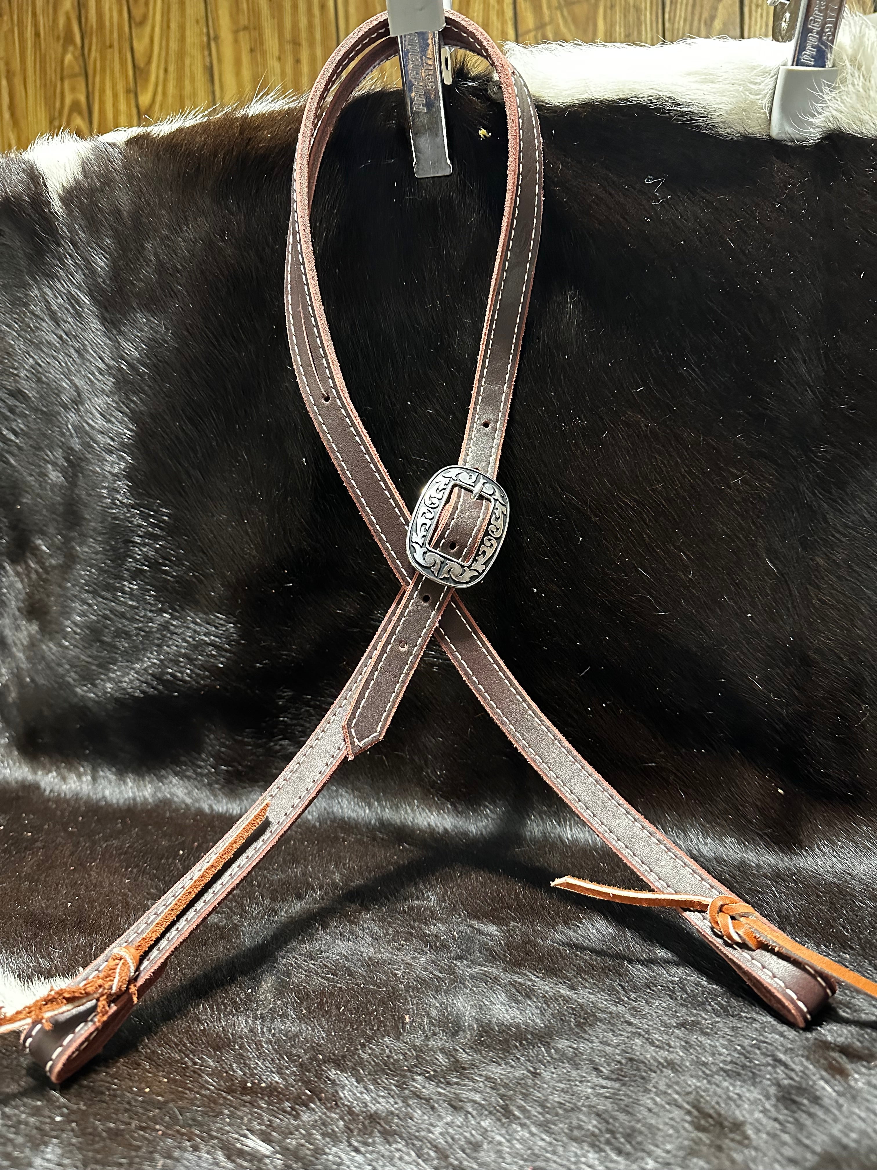 Latigo split ear headstall