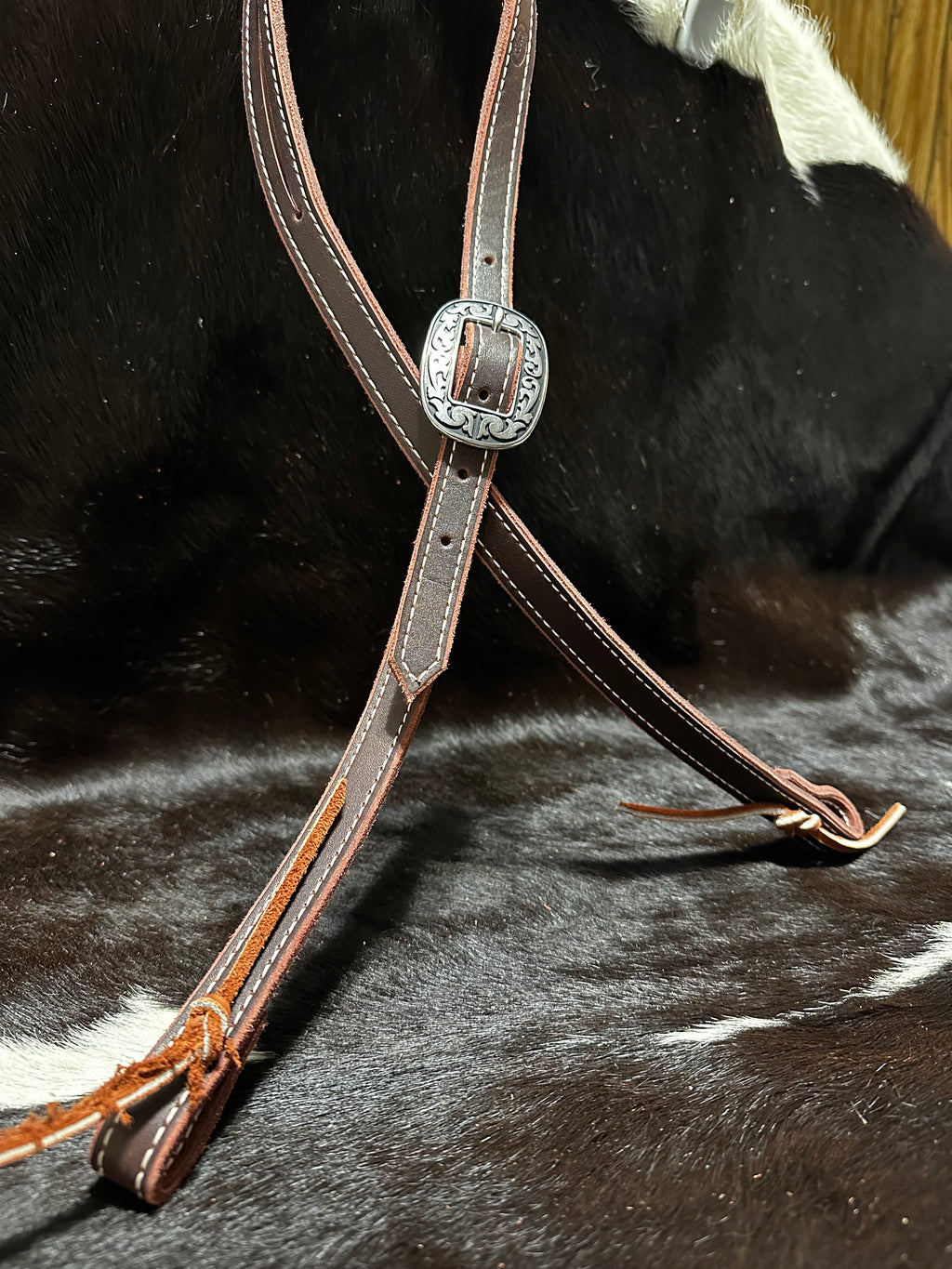 Latigo split ear headstall