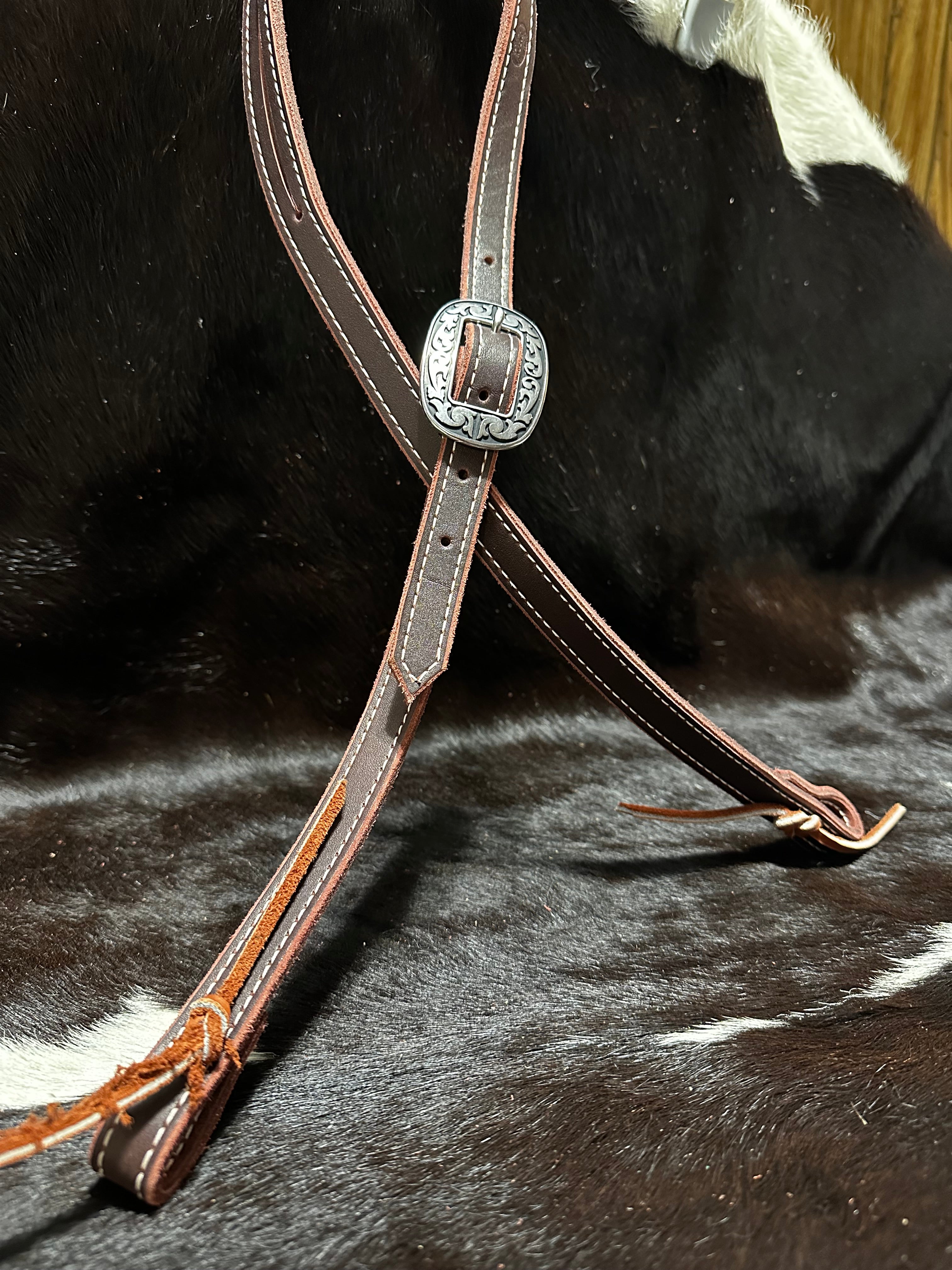 Latigo split ear headstall